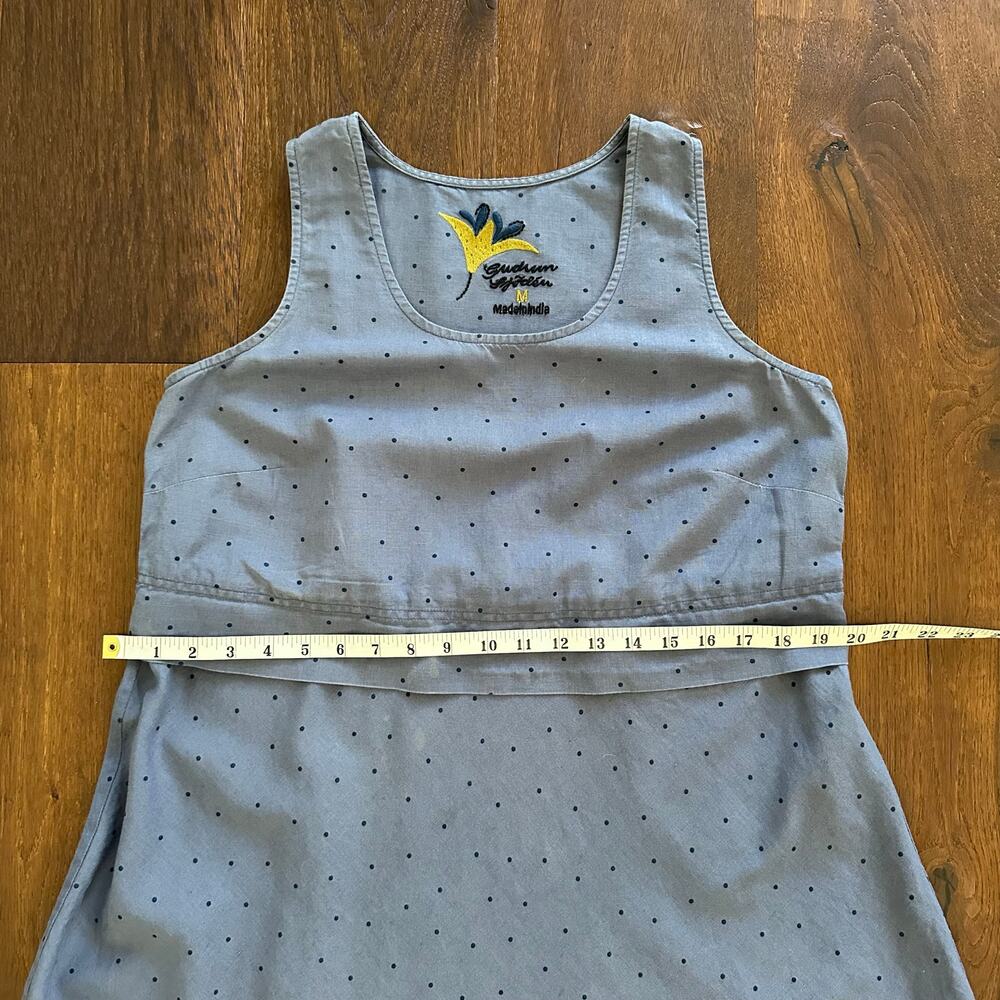 Gudrun Sjödén Polka Dot Organic Earthy Linen Cotton Tunic Sleeveless Dress Sz M - Picture 8 of 14